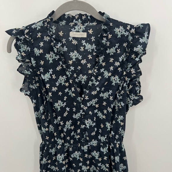 OuterKnown Canyon blue floral clip dot midi dress - Picture 2 of 12